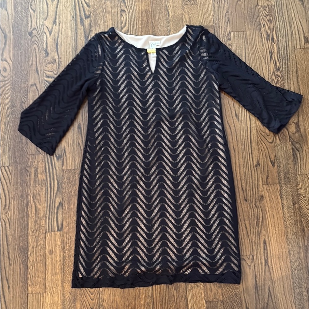 Elegant Black and Cream Dress